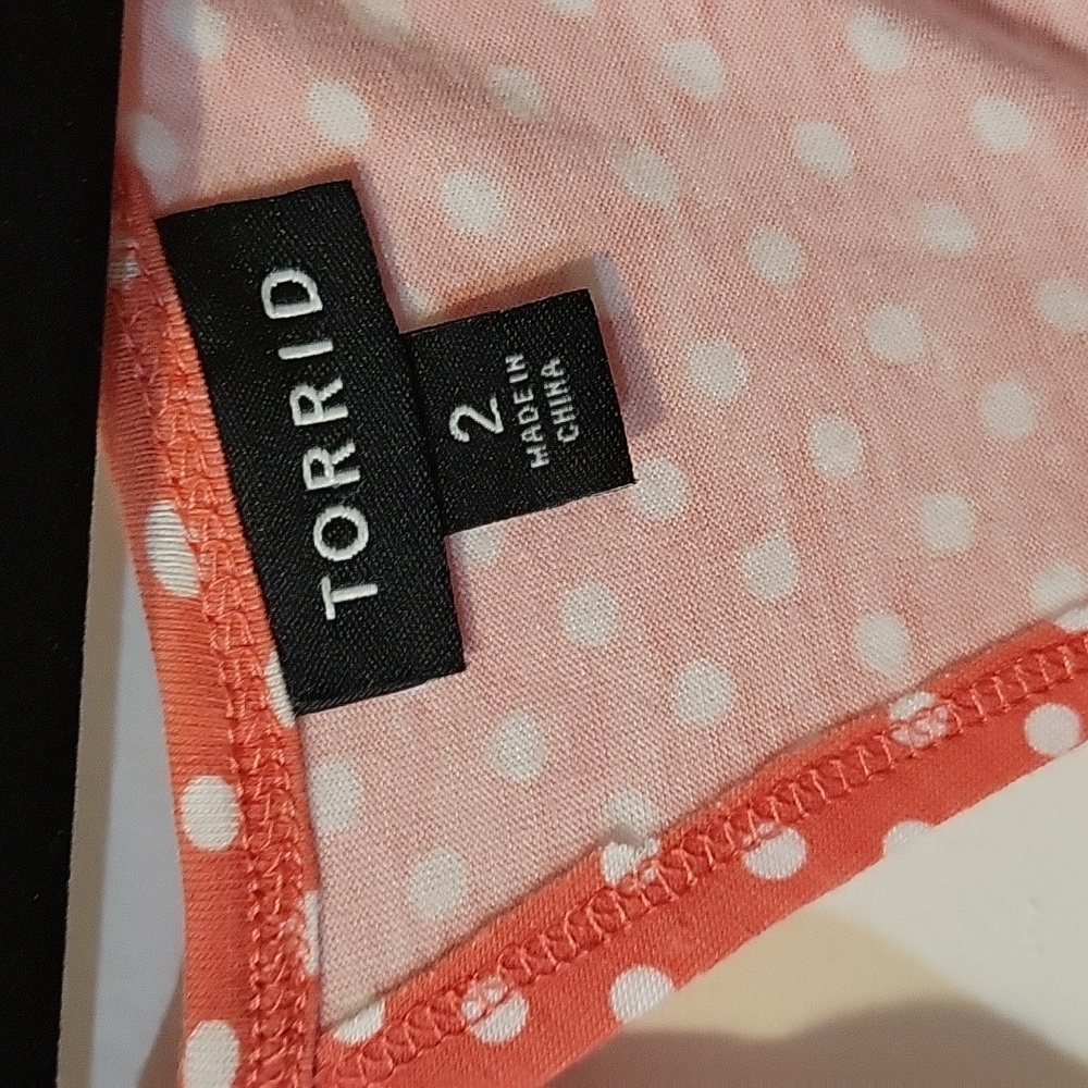 Torrid Pink Cap Sleeve White Polka Dot Dress - Picture 2 of 9